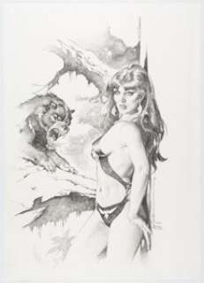 José "Pepe" Gonzalez - Vampirella and Wolf Illustration Original Art (2006).... | Heritage