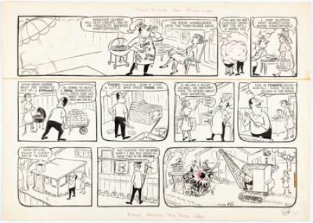 Partch, Virgil - Virgil Partch (as VIP) Big George Sunday Comic Strip Original Art 7-23-1961 (Publishers Syndicate, 1961)....