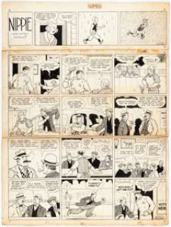 Leonard, Lank - Lank Leonard Mickey Finn and Nippie Sunday Comic Strip Original Art dated 11-1-1936 (McNaught Syndicat...