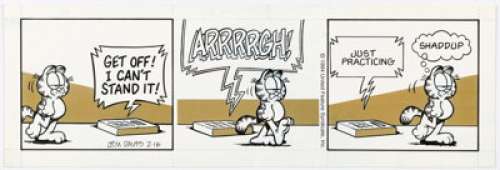 Davis, Jim | Jim Davis Garfield Daily Comic Strip Original Art dated 2-16-94 (United Feature Syndicate, 1994). ... | Heritage