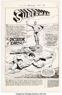 Swan, Curt | Curt Swan and George Roussos Action Comics #381 Splash Page 1 Original Art (DC, 1969).... | Heritage