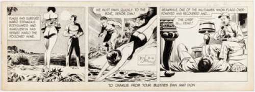Sherwood, Don - Don Sherwood Dan Flagg Daily Comic Strip Original Art dated 8-12-63 (McNaught Syndicate, 1963). ...