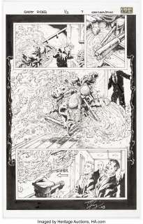 Marvel Artist - Trent Kaniuga and Danny Miki Ghost Rider #1/2 Story Page 7 Original Art (Marvel/Wizard, 2001)....