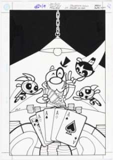 Moy, Phil - Phil Moy Powerpuff Girls #23 Cover Original Art (DC, 2002)....
