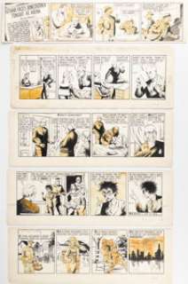Davis, Phil | Phil Davis Mandrake the Magician Daily Comic Strip Original Art Group of 5 (King Features Syndicate, 1940s). ... (Total: 5 Original Art) | Heritage