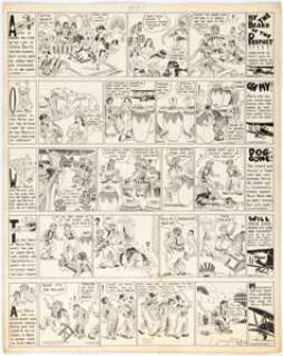 Forrest, Hal | Hal Forrest Artie the Ace Daily Comic Strip Original Art Group of 5 Consecutive Episodes in 1 Sheet (Paramount New... | Heritage