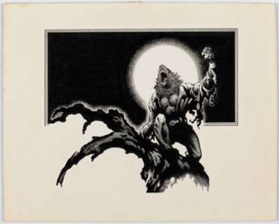 Fabian, Stephen | Stephen Fabian - House of the Wolf Illustration Story Page 38 Original Art (Arkham House, 1983).... | Heritage