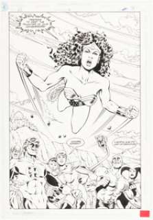 Ron Randall and Randy Elliott - Justice League Europe #41 Splash Page 8 Original Art (DC, 1992).