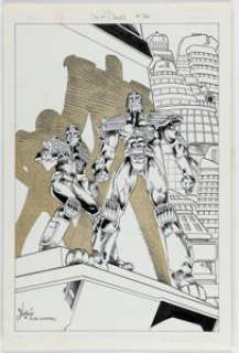 Tom Artis and Sam de la Rosa Law of Dredd #26 Cover Original Art (Fleetway/Quality, 1991). | Heritage