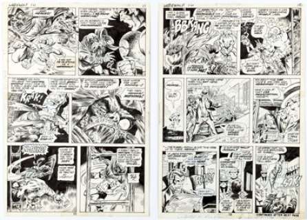 Tom Sutton Werewolf by Night #10 Story Pages 8 and 9 Original Art (Marvel, 1973). (Total: 2 Original Art) | Heritage