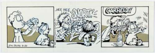 Jim Davis Garfield Daily Comic Strip Original Art dated 3-20-93 (United Feature Syndicate, 1993). | Heritage