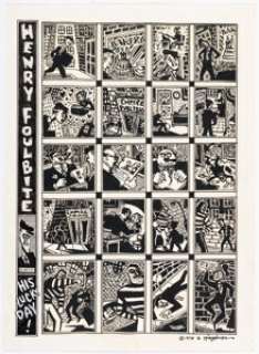Art Spiegelman Mondo Snarfo Complete 1-Page Story "Henry Foulbite -- His Lucky Day!" Original Art (Kitchen Sink, 1978).