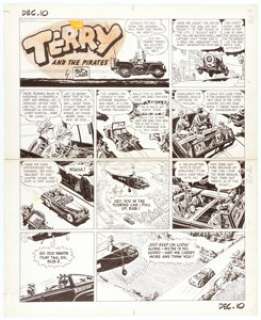 Milton Caniff Terry and the Pirates Sunday Comic Strip Original Art dated 12-10-44 (News Syndicate Co., Inc., 1944). | Heritage