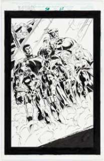 Anthony Castrillo and Bud LaRosa X-Force #58 Splash Page 23 Original Art (Marvel, 1996).