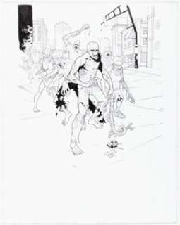 Cliff Rathburn The Walking Dead #35 Back Cover Original Art (Image, 2007).