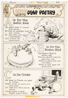 Wally Wood PLOP! #18 Complete 1-Page Feature Illustration Original Art (DC, 1976). | Heritage