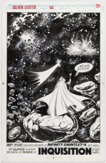 Ron Lim and Tom Christopher Silver Surfer #56 Splash Page 22 Original Art (Marvel, 1991). | Heritage