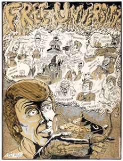 Don Rosa The Kentucky Kernel "Free University" Poster Illustration Original Art (1973). | Heritage