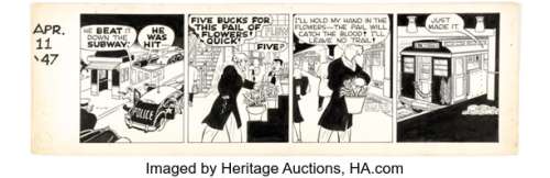 Chester Gould Dick Tracy Daily Comic Strip Original Art dated 4-11-47 (Chicago Tribune Syndicate, 1947). | Heritage