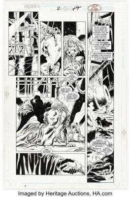 Steve Epting and Al Milgrom Factor-X #2 "Age of Apocalypse" Cyclops and Polaris Story Page 19 Original Art (Marvel, 1995). | Heritage