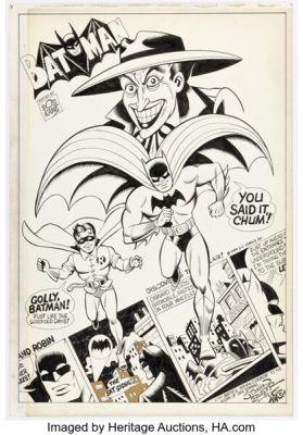 Steven Butler and Jim Amash - Batman, Robin, and Joker Specialty Illustration Original Art (1999).