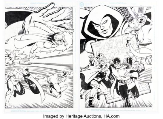Mike Parobeck Justice Society of America Poster Illustration Original Art (DC, 1992). | Heritage