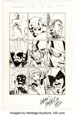 Carlos Pacheco and Jesús Merino Avengers Forever #3 Story Page 1 Original Art (Marvel, 1999).