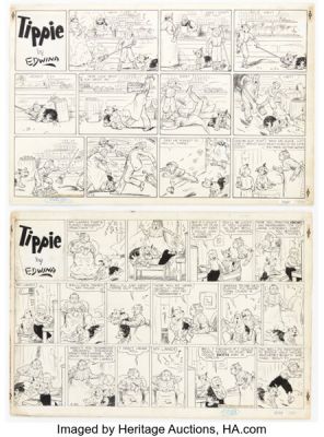 Edwina Dumm Tippie Sunday Comic Strip Original Art Group of 2 (George Matthew Adams Service, 1940/1943). (Total: 2 Original Art)