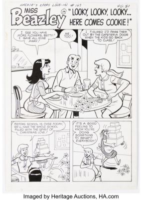 Al Hartley Archie Giant Series Magazine #169 Complete 6-Page Story "Looky, Looky, Looky... Here Comes Cookie!" Original Art (Archie, 1970). (Total: 6 Items) | Heritage