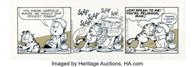 Jim Davis Garfield Daily Comic Strip Original Art dated 2-29-88 (United Feature Syndicate, 1988). | Heritage
