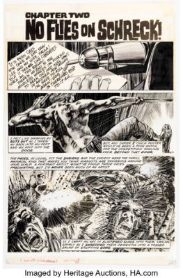 Vicente Alcázar and Neal Adams Eerie #55 Schreck Story Page 1 Original Art (Warren, 1974).