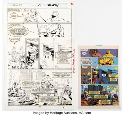 Armando Gil What If...? #50 Hulk vs. Wolverine Story Page 44 Original Art (Marvel, 1993). (Total: 2 Original Art) | Heritage