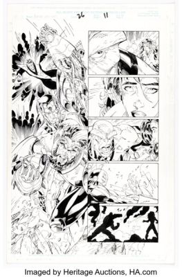 Brett Booth and Sal Regla X-Men Unlimited #26 Excalibur vs. Caliban Story Page 11 Original Art (Marvel, 2000).