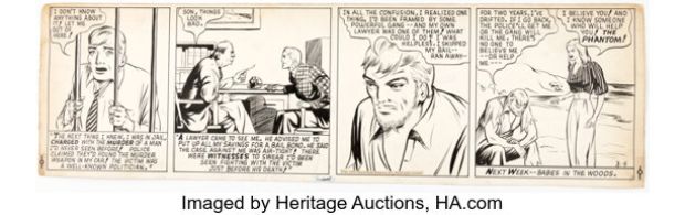 Ray Moore The Phantom Daily Comic Strip Original Art dated 8-4-40 (King Features Syndicate, 1936). | Heritage