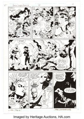 Chuck Wojtkiewicz and Bob Dvorak Justice League America #99 Wonder Woman Story Page 4 Original Art (DC, 1995).
