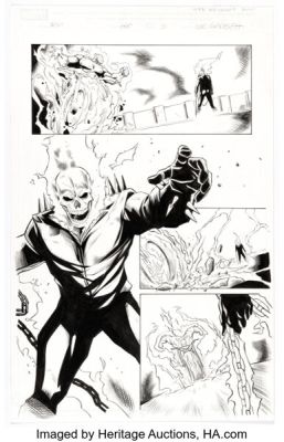 Lee Garbett and Alejandro Sicat The Amazing Spider-Man #660 Ghost Rider Story Page 5 Original Art (Marvel, 2011).
