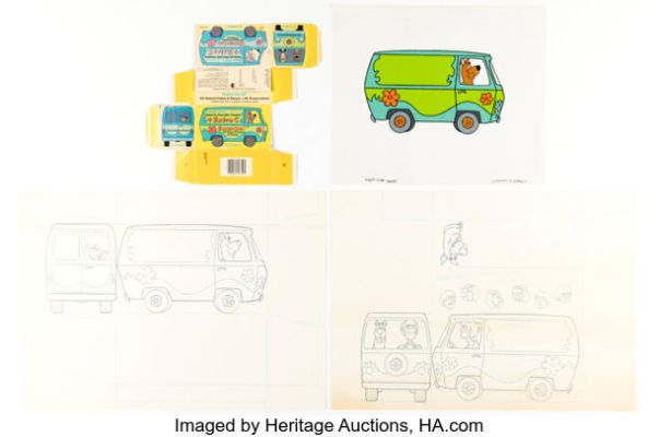 Hanna-Barbera Artist - Scooby-Doo Chewable Vitamins Packaging Illustrations Original Art Group of 3 (Hanna-Barbera, 1984). (Total: 4 Items) | Heritage