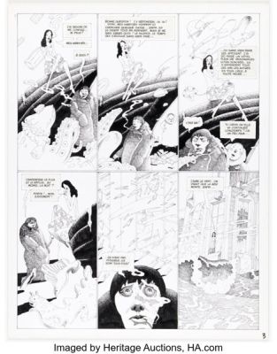 Nicole Claveloux Métal Hurlant "Morte-Saison" Story Page 3 Original Art (Les Humanoïdes Associés, 1977-1978).