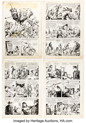 Syd Shores Black Rider #9 "On the Trail of the Fox!" Complete 7-Page Story Original Art (Marvel/Atlas, 1950). (Total: 7 Original Art) | Heritage