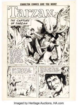 Sam Glanzman Jungle Tales of Tarzan #1 Story Page 1 Original Art (Charlton, 1964). | Heritage