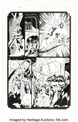 Mark Bagley and Vince Russell Thunderbolts #4 Jolt Origin Story Page 3 Original Art (Marvel, 1997).