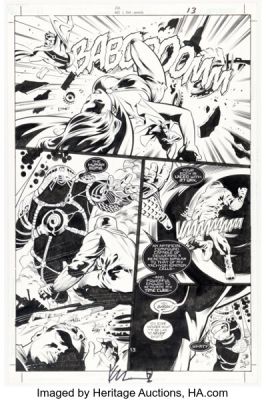 Leonard Kirk and Keith Champagne JSA #42 Page 13 Original Art (DC, 2003).