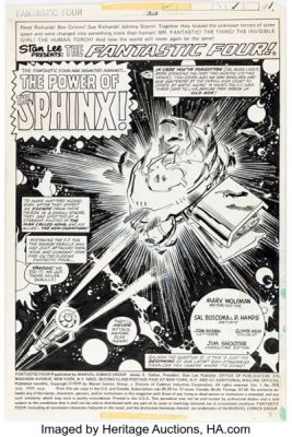Sal Buscema and D. (Diverse) Hands Fantastic Four #208 Splash Page 1 Original Art (Marvel, 1979). | Heritage