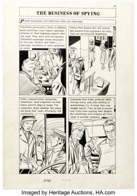 Jack Kirby and Dick Ayers The World Around Us #35 - Spies "The Business of Spying" Complete 1-Page Story Original Art (Gilberton, 1961). | Heritage