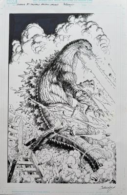 GODZILLA #1 cover by Mark Bagley | DiTullio Art Collective