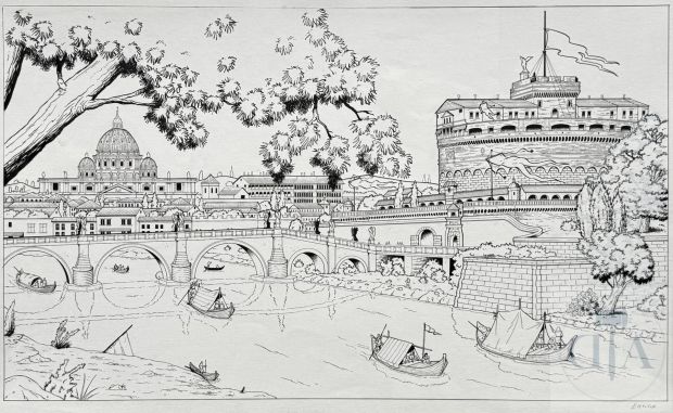 Enrico | Lot 337 : Enrico / J Martin / Alix. Double planche originale p44+p45 de… | Dagoty