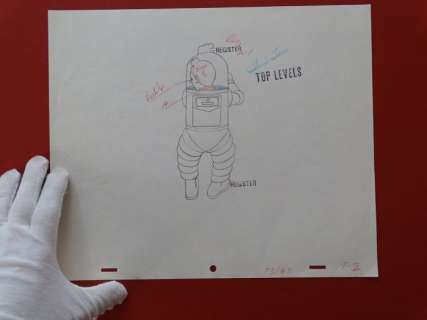 Tintin, Hergé - Croquis préparatoire pour film d animation - Tintin - On a marché sur la lune (années 60) | Catawiki