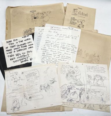 Lot 146 - A collection of negatives and sketches by Geoff "Jeff" Goldner along with a letter from Bob | misc / divers