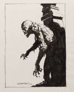 Bernie Wrightson signed â€œJailhouse Appetiteâ€ illustration for the Gardens of the Dead portfolio. | Profiles in History