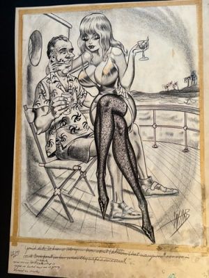 Bill Ward Original Conti Crayon Artwork - Signed By Bill Ward